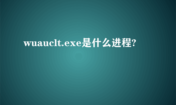 wuauclt.exe是什么进程?