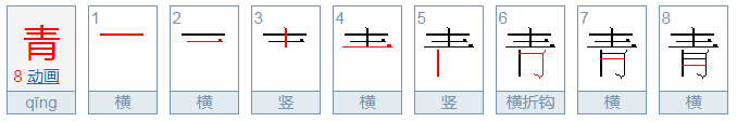 青的笔顺是什么