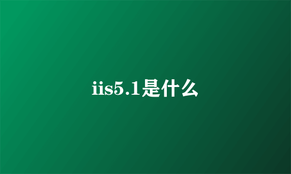 iis5.1是什么