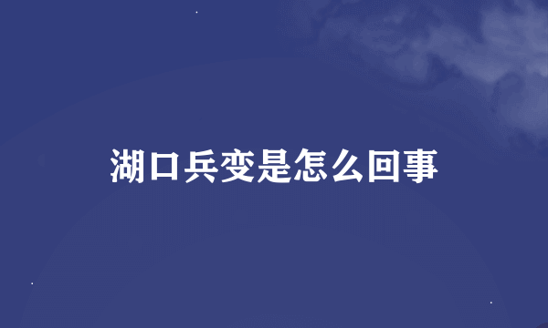 湖口兵变是怎么回事