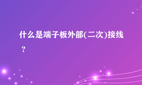 什么是端子板外部(二次)接线 ？