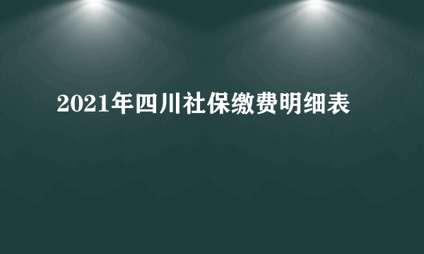 2021年四川社保缴费明细表