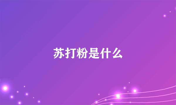 苏打粉是什么