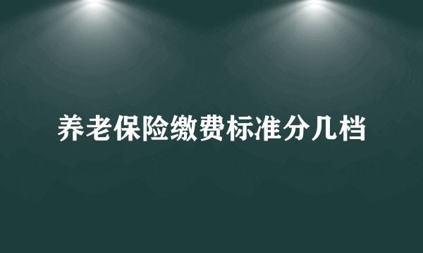 养老保险缴费标准分几档