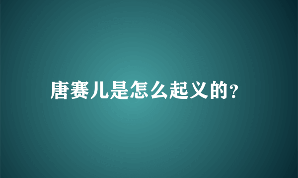 唐赛儿是怎么起义的？