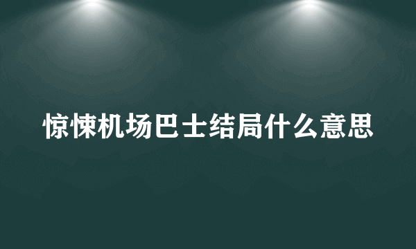 惊悚机场巴士结局什么意思