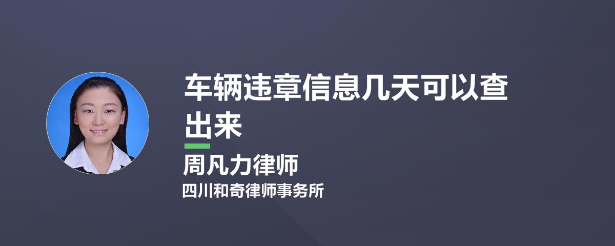 本市违章几天能查到