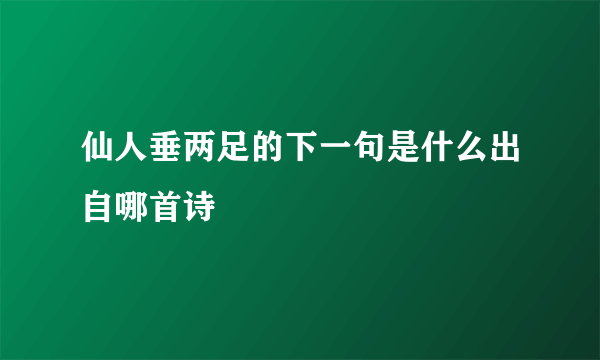 仙人垂两足的下一句是什么出自哪首诗