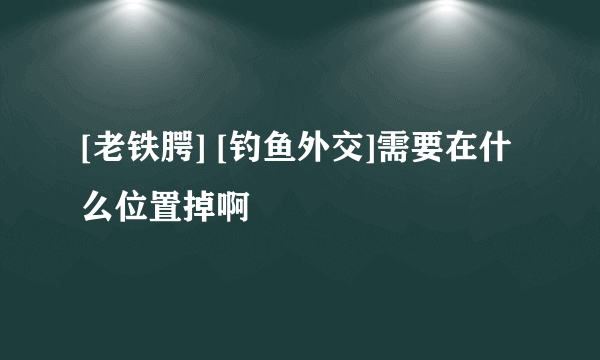 [老铁腭] [钓鱼外交]需要在什么位置掉啊