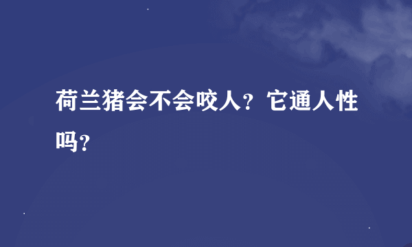 荷兰猪会不会咬人？它通人性吗？