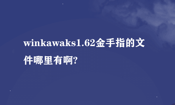 winkawaks1.62金手指的文件哪里有啊?