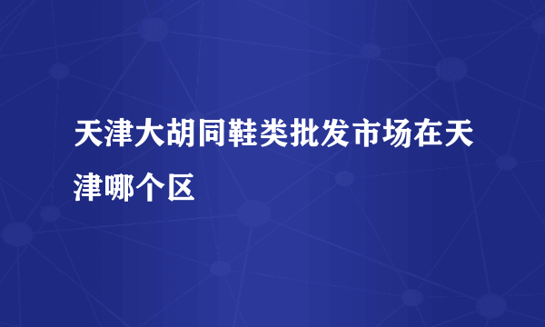 天津大胡同鞋类批发市场在天津哪个区