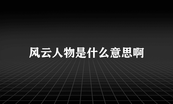 风云人物是什么意思啊