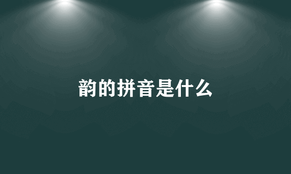 韵的拼音是什么