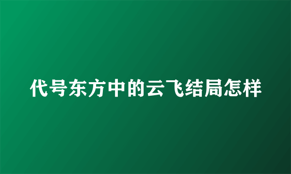 代号东方中的云飞结局怎样