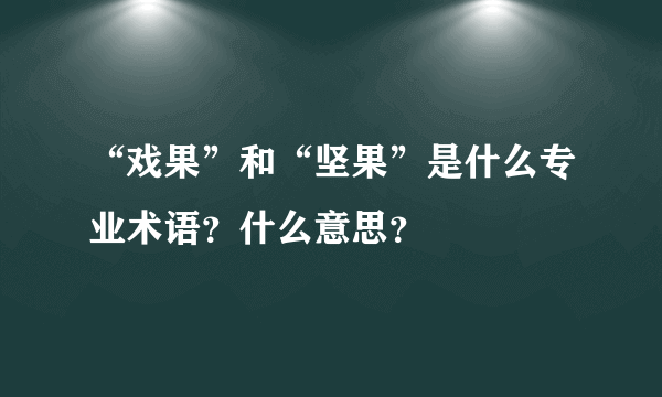 “戏果”和“坚果”是什么专业术语？什么意思？