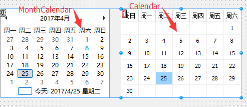 delphi中calendar控件在哪？和monthcalendar相同吗？