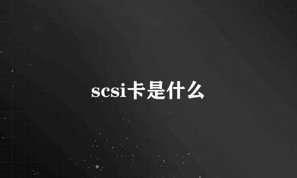 scsi卡是什么