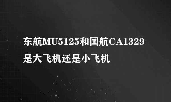 东航MU5125和国航CA1329是大飞机还是小飞机