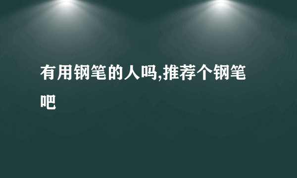 有用钢笔的人吗,推荐个钢笔吧