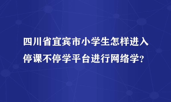 四川省宜宾市小学生怎样进入停课不停学平台进行网络学？