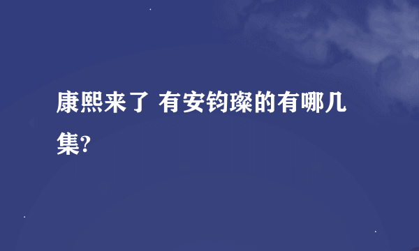 康熙来了 有安钧璨的有哪几集?