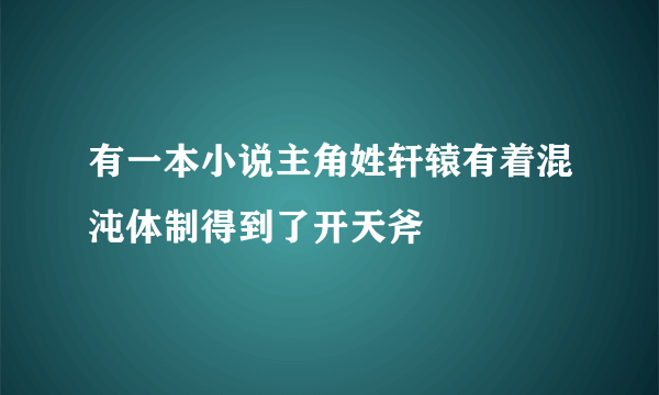 有一本小说主角姓轩辕有着混沌体制得到了开天斧