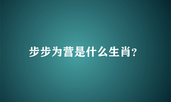 步步为营是什么生肖？