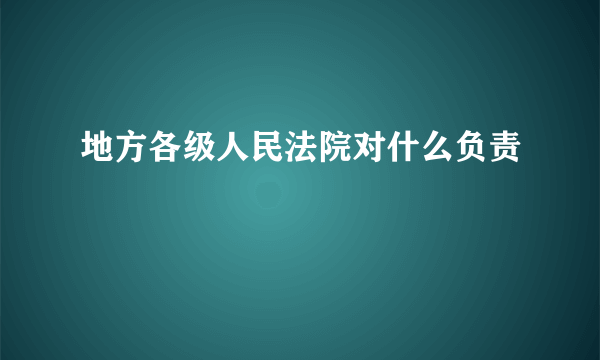 地方各级人民法院对什么负责