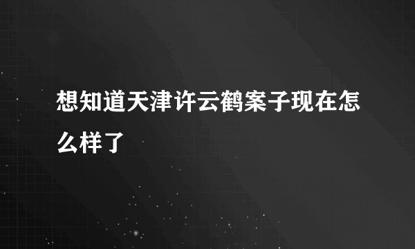 想知道天津许云鹤案子现在怎么样了