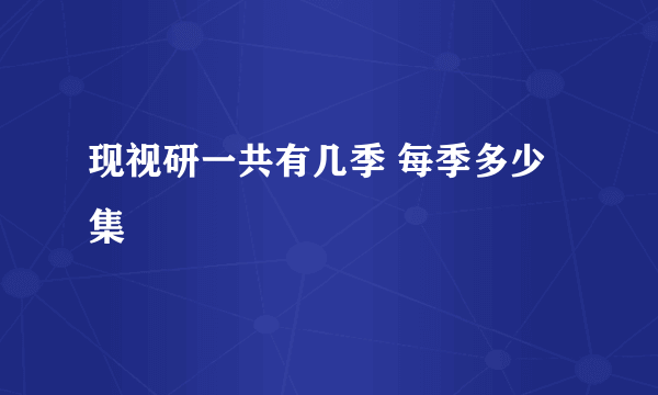 现视研一共有几季 每季多少集