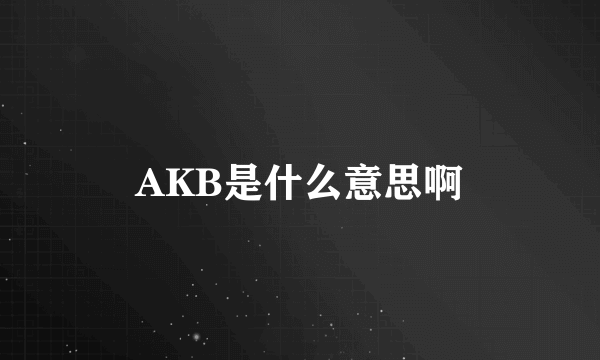 AKB是什么意思啊