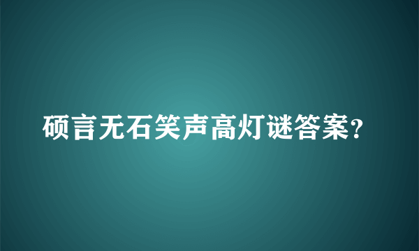 硕言无石笑声高灯谜答案？