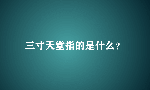 三寸天堂指的是什么？