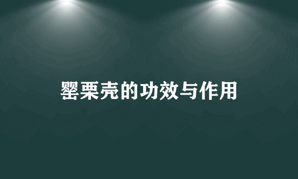 罂栗壳的功效与作用