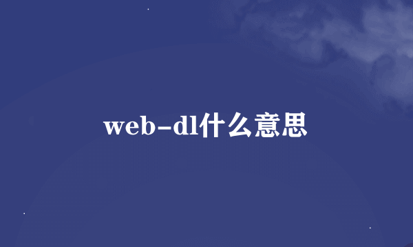 web-dl什么意思