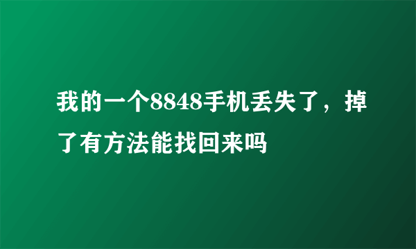 我的一个8848手机丢失了，掉了有方法能找回来吗