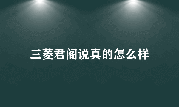 三菱君阁说真的怎么样