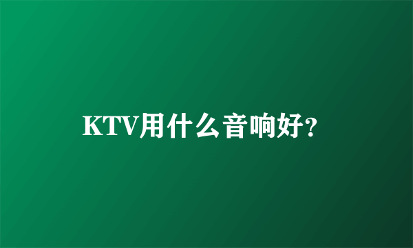 KTV用什么音响好？