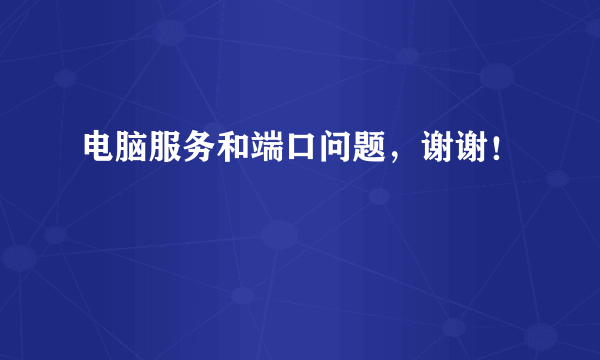 电脑服务和端口问题，谢谢！