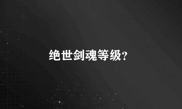 绝世剑魂等级？