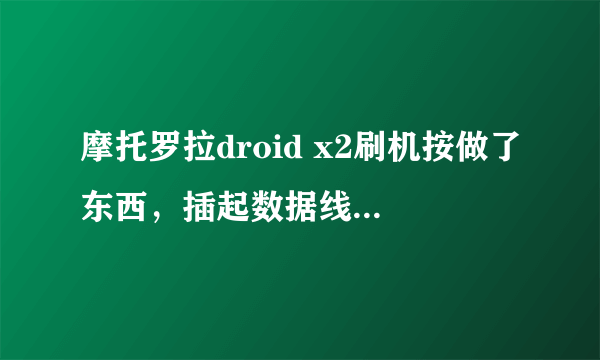 摩托罗拉droid x2刷机按做了东西，插起数据线只亮个绿灯，怎么按除了绿灯没有，其他一切没反映，救命啊？