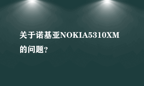 关于诺基亚NOKIA5310XM的问题？