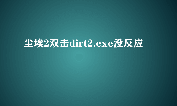 尘埃2双击dirt2.exe没反应