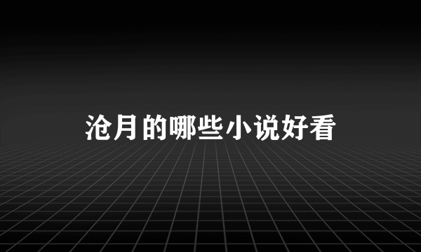 沧月的哪些小说好看