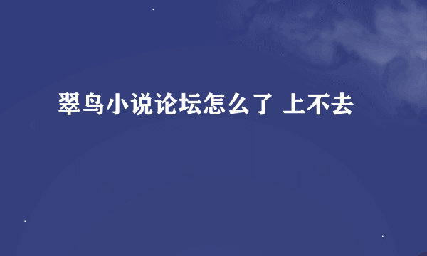 翠鸟小说论坛怎么了 上不去