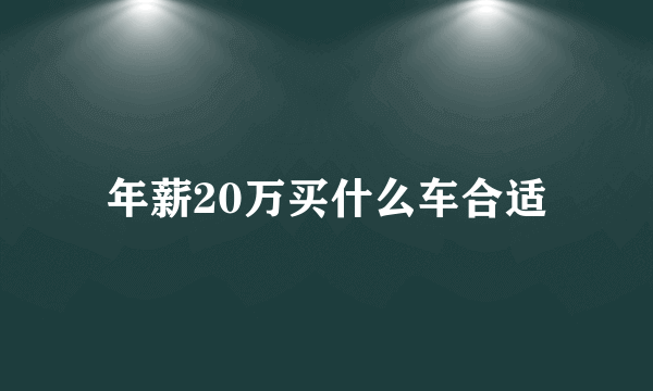 年薪20万买什么车合适