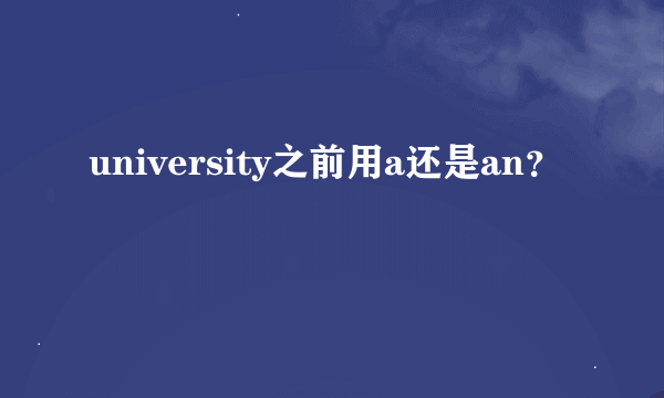 university之前用a还是an？