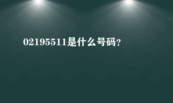 02195511是什么号码？