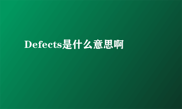 Defects是什么意思啊